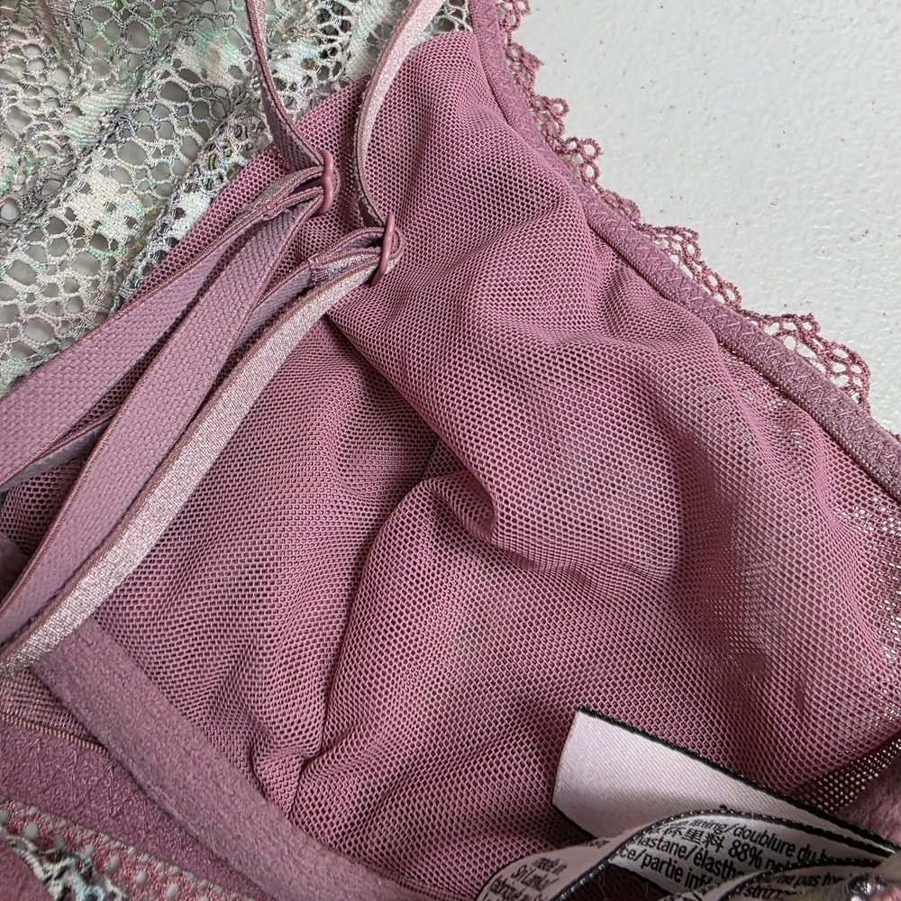 Victoria's Secret Dusty Pink Laced Bralette Underwire Top 
Size S - Picture 7 of 9